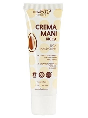 PUROBIO Crema Mani Ricca con Karitè 50 ml